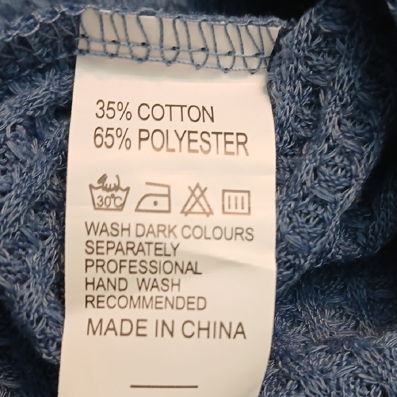 NWT Miholl Sleeveless Solid Blue Twist Knot Waffle Knit Top SZM - Picture 5 of 7